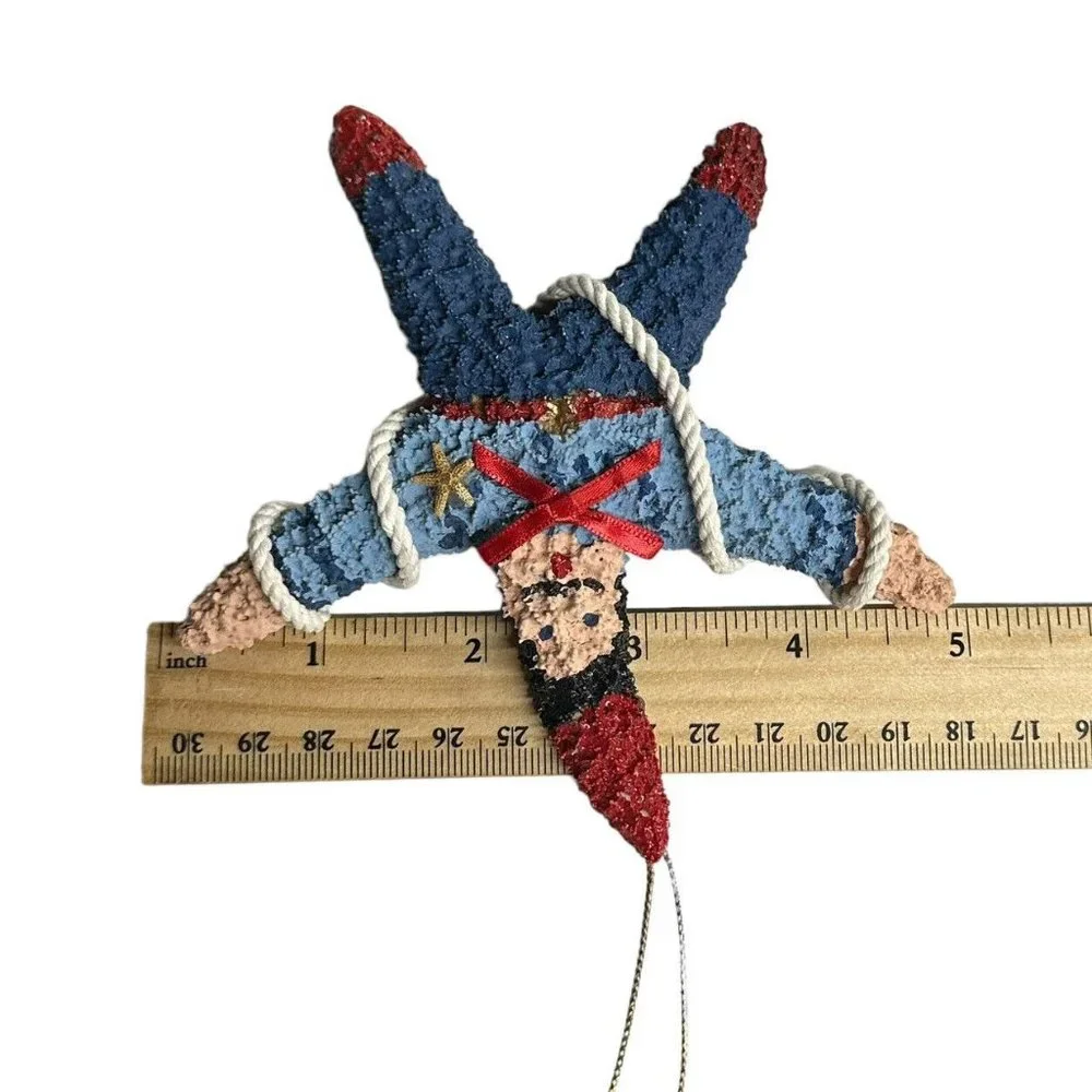 Starfish Christmas Ornament Hand Painted Toy‎ Soldier Nutcracker Texas Santa 5